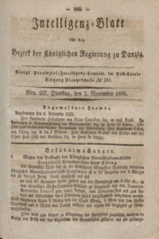 Intelligenz-Blatt für den Bezirk der Königlichen Regierung zu Danzig. 1835, Nro. 257 (3 November)