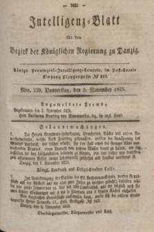 Intelligenz-Blatt für den Bezirk der Königlichen Regierung zu Danzig. 1835, Nro. 259 (5 November)