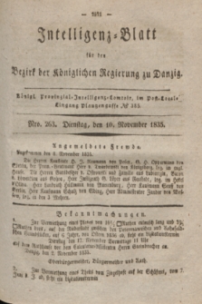 Intelligenz-Blatt für den Bezirk der Königlichen Regierung zu Danzig. 1835, Nro. 263 (10 November)