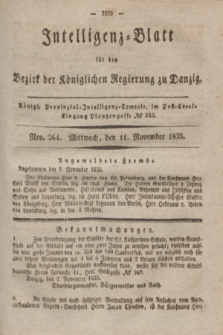 Intelligenz-Blatt für den Bezirk der Königlichen Regierung zu Danzig. 1835, Nro. 264 (11 November)