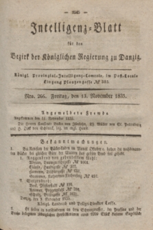 Intelligenz-Blatt für den Bezirk der Königlichen Regierung zu Danzig. 1835, Nro. 266 (13 November) + dod.
