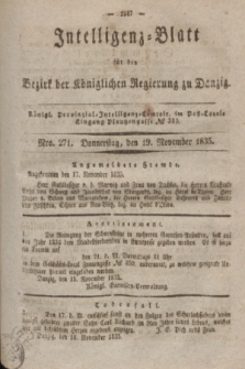 Intelligenz-Blatt für den Bezirk der Königlichen Regierung zu Danzig. 1835, Nro. 271 (19 November)