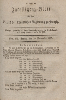 Intelligenz-Blatt für den Bezirk der Königlichen Regierung zu Danzig. 1835, Nro. 272 (20 November)