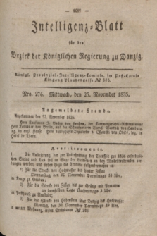 Intelligenz-Blatt für den Bezirk der Königlichen Regierung zu Danzig. 1835, Nro. 276 (25 November)