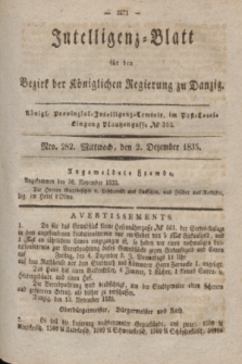 Intelligenz-Blatt für den Bezirk der Königlichen Regierung zu Danzig. 1835, Nro. 282 (2 Dezember)