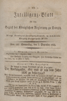 Intelligenz-Blatt für den Bezirk der Königlichen Regierung zu Danzig. 1835, Nro. 283 (3 Dezember)