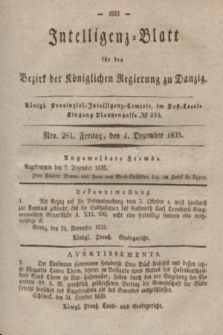 Intelligenz-Blatt für den Bezirk der Königlichen Regierung zu Danzig. 1835, Nro. 284 (4 Dezember)