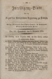Intelligenz-Blatt für den Bezirk der Königlichen Regierung zu Danzig. 1835, Nro. 285 (5 Dezember) + dod.