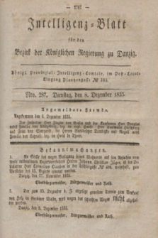 Intelligenz-Blatt für den Bezirk der Königlichen Regierung zu Danzig. 1835, Nro. 287 (8 Dezember)