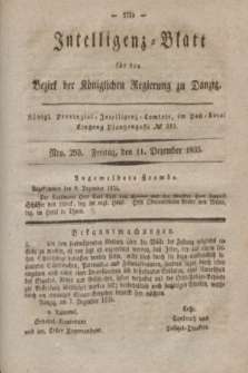 Intelligenz-Blatt für den Bezirk der Königlichen Regierung zu Danzig. 1835, Nro. 290 (11 Dezember)