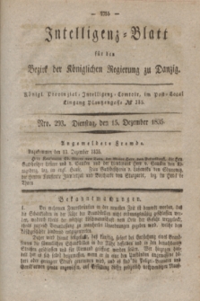 Intelligenz-Blatt für den Bezirk der Königlichen Regierung zu Danzig. 1835, Nro. 293 (15 Dezember)