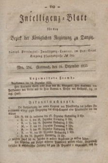 Intelligenz-Blatt für den Bezirk der Königlichen Regierung zu Danzig. 1835, Nro. 294 (16 Dezember)