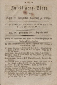 Intelligenz-Blatt für den Bezirk der Königlichen Regierung zu Danzig. 1835, Nro. 301 (24 Dezember) + dod.