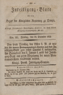 Intelligenz-Blatt für den Bezirk der Königlichen Regierung zu Danzig. 1835, Nro. 303 (29 Dezember)