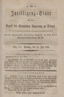 Intelligenz-Blatt für den Bezirk der Königlichen Regierung zu Danzig. 1836, Nro. 171 (25 Juli) + dod.