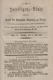 Intelligenz-Blatt für den Bezirk der Königlichen Regierung zu Danzig. 1836, Nro. 172 (26 Juli)
