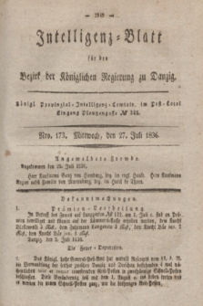 Intelligenz-Blatt für den Bezirk der Königlichen Regierung zu Danzig. 1836, Nro. 173 (27 Juli) + dod.