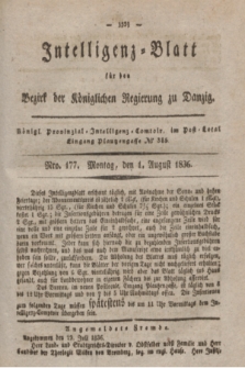 Intelligenz-Blatt für den Bezirk der Königlichen Regierung zu Danzig. 1836, Nro. 177 (1 August)