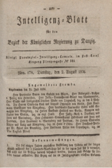 Intelligenz-Blatt für den Bezirk der Königlichen Regierung zu Danzig. 1836, Nro. 178 (2 August)