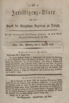 Intelligenz-Blatt für den Bezirk der Königlichen Regierung zu Danzig. 1836, Nro. 183 (8 August)