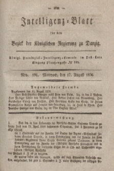 Intelligenz-Blatt für den Bezirk der Königlichen Regierung zu Danzig. 1836, Nro. 191 (17 August)