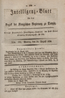 Intelligenz-Blatt für den Bezirk der Königlichen Regierung zu Danzig. 1836, Nro. 195 (22 August) + dod.
