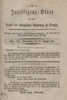 Intelligenz-Blatt für den Bezirk der Königlichen Regierung zu Danzig. 1836, Nro. 198 (25 August)