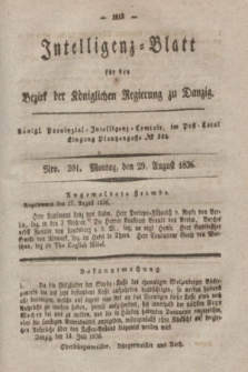 Intelligenz-Blatt für den Bezirk der Königlichen Regierung zu Danzig. 1836, Nro. 201 (29 August)