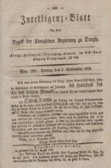 Intelligenz-Blatt für den Bezirk der Königlichen Regierung zu Danzig. 1836, Nro. 205 (2 September)