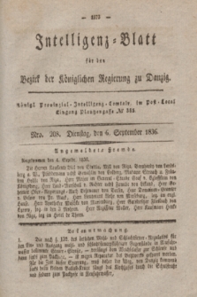 Intelligenz-Blatt für den Bezirk der Königlichen Regierung zu Danzig. 1836, Nro. 208 (6 September)