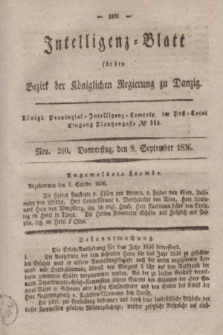 Intelligenz-Blatt für den Bezirk der Königlichen Regierung zu Danzig. 1836, Nro. 210 (8. September)