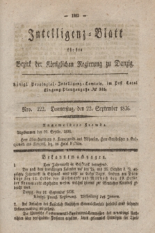 Intelligenz-Blatt für den Bezirk der Königlichen Regierung zu Danzig. 1836, Nro. 222 (22. September)