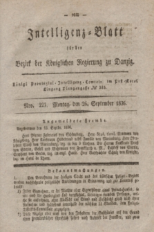 Intelligenz-Blatt für den Bezirk der Königlichen Regierung zu Danzig. 1836, Nro. 225 (26 September)