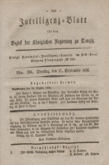 Intelligenz-Blatt für den Bezirk der Königlichen Regierung zu Danzig. 1836, Nro. 226 (27 September)