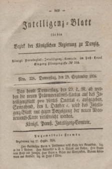 Intelligenz-Blatt für den Bezirk der Königlichen Regierung zu Danzig. 1836, Nro. 228 (29 September)