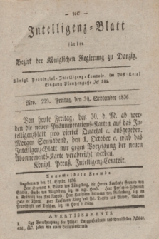 Intelligenz-Blatt für den Bezirk der Königlichen Regierung zu Danzig. 1836, Nro. 229 (30 September)