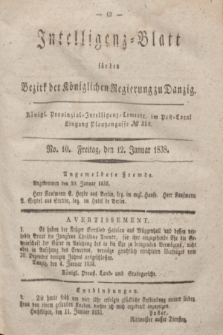 Intelligenz-Blatt für den Bezirk der Königlichen Regierung zu Danzig. 1838, No. 10 (12 Januar)
