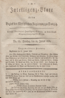 Intelligenz-Blatt für den Bezirk der Königlichen Regierung zu Danzig. 1838, No. 13 (16 Januar)