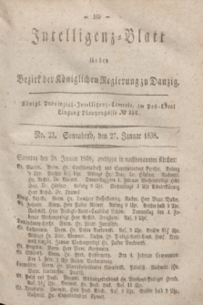 Intelligenz-Blatt für den Bezirk der Königlichen Regierung zu Danzig. 1838, No. 23 (27 Januar) + dod.