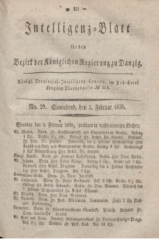 Intelligenz-Blatt für den Bezirk der Königlichen Regierung zu Danzig. 1838, No. 29 (3 Februar) + dod.
