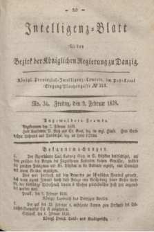 Intelligenz-Blatt für den Bezirk der Königlichen Regierung zu Danzig. 1838, No. 34 (9 Februar)