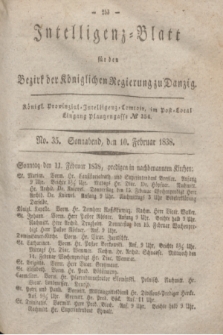 Intelligenz-Blatt für den Bezirk der Königlichen Regierung zu Danzig. 1838, No. 35 (10 Februar) + dod.