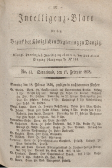 Intelligenz-Blatt für den Bezirk der Königlichen Regierung zu Danzig. 1838, No. 41 (17 Februar)