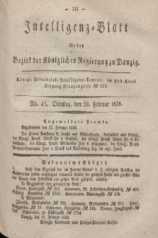 Intelligenz-Blatt für den Bezirk der Königlichen Regierung zu Danzig. 1838, No. 43 (20 Februar)