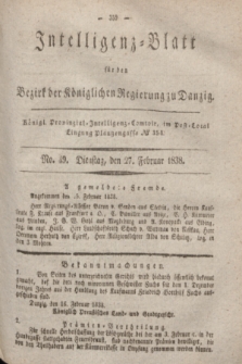 Intelligenz-Blatt für den Bezirk der Königlichen Regierung zu Danzig. 1838, No. 49 (27 Februar) + wkładka