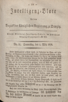 Intelligenz-Blatt für den Bezirk der Königlichen Regierung zu Danzig. 1838, No. 51 (1 März)