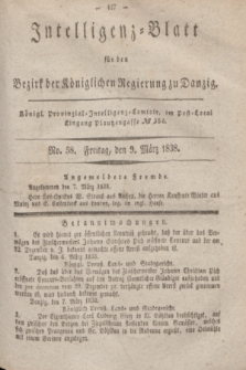 Intelligenz-Blatt für den Bezirk der Königlichen Regierung zu Danzig. 1838, No. 58 (9 März)