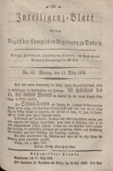 Intelligenz-Blatt für den Bezirk der Königlichen Regierung zu Danzig. 1838, No. 60 (12 März) + wkładka