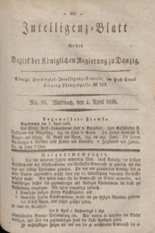 Intelligenz-Blatt für den Bezirk der Königlichen Regierung zu Danzig. 1838, No. 80 (4 April)
