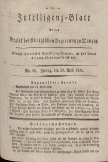 Intelligenz-Blatt für den Bezirk der Königlichen Regierung zu Danzig. 1838, No. 92 (20 April)